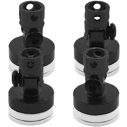 ShareGoo 4PCS RC Magnetic Body Post,Alloy Magnetic Stealth Invisible Body Shell Mount Column Compatible with HSP Redcat Himoto Traxxas SCX10 4WD 1/10 RC Car (Black)