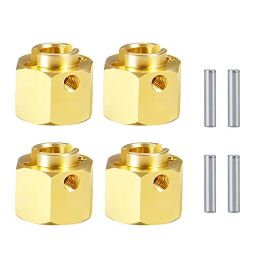 RC Hex Hub 12mm Brass Wheels Hex 9mm Drive Extension Adapter with Pins Counterweight Compatible with Axial SCX10 III AXI03007 AXI03004 Capra RC Crawler Upgrades Part (9mm) - color: 9mm