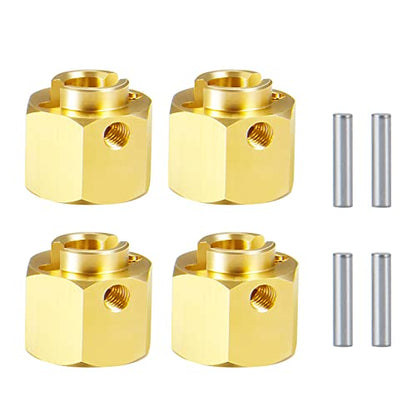 RC Hex Hub 12mm Brass Wheels Hex 9mm Drive Extension Adapter with Pins Counterweight Compatible with Axial SCX10 III AXI03007 AXI03004 Capra RC Crawler Upgrades Part (9mm) - color: 9mm
