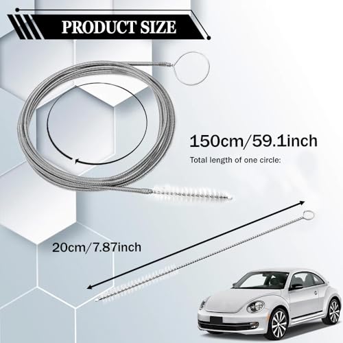 Auto Sunroof Drain Cleaning Tool, Car Cleaning Kit, 61 Inch Long Flexible Drain Brush Pipe Cleaners for Car, Vehicle Tube Brush Slim Drain Dredging Tool for Cars Sunroof Windshield Wiper Hole