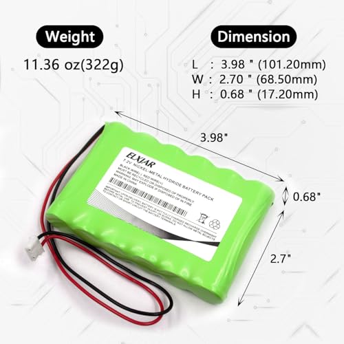 (2-Pack) 7.2V 3300mAh Ni-MH Battery for Honeywell 300-03866 | Fits Lynx 5100, 5200, 5210, 5300, Touch 7000, LYNXRCHKIT-SHA, LCP500-4B and OSA214 compatible alarm panels.