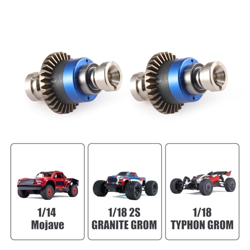 Assembled Differential 30T Front and Rear Universal Upgraded Metal Differential for 1/18 Granite GROM 1/14 Mojave Accessories for 1/18 2S Granite Big Foot Truck Granite GROM RTR (Bule) - color: Bule