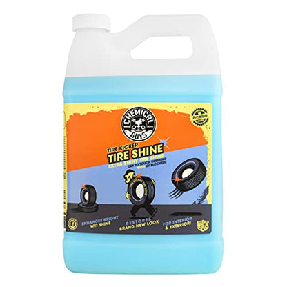Chemical Guys, Tire Kicker Extra Glossy Tire Shine for Rubber, 1 Gallon | Sprayable dressing revives a deep wet look on tires, trim and bumpers, dries to the touch with no greasy sling - size: 128 fl Oz, style: Only