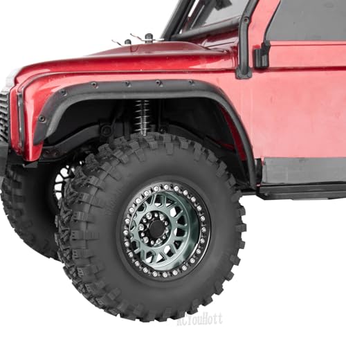 RC Crawler 2.2 Beadlock Wheels and Rim for 1/10 SCX10 90046 AXI03007 TRX4 TRX6 VS4-10 Gen7 Gen8 MST CFX D90 RC Car,2.2 Wheel Rim (4PCS) Wheel Hub,Metal Beadlock Wheels Rims,Titanium - color: Titanium- (Wheel Rims)