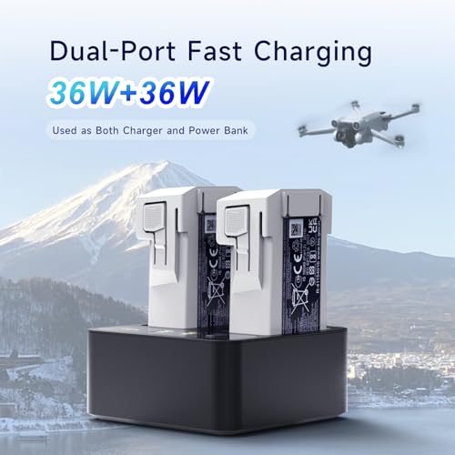 Smart Battery Charger for DJI Mini 4 Pro Mini 3/3 Pro Drone Batteries Two-Way Parallel Fast Charging Hub Accessories with Discharge Storage Display App Control - size: Mini 3/4 pro