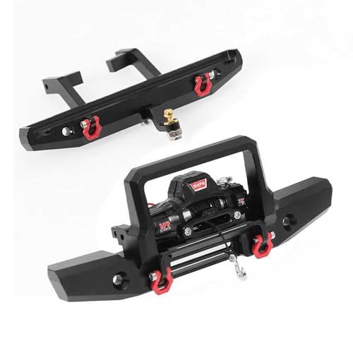 GLOBACT Metal Bumper Set with Winch for TRX4M Defender 1/18 RC Crawler