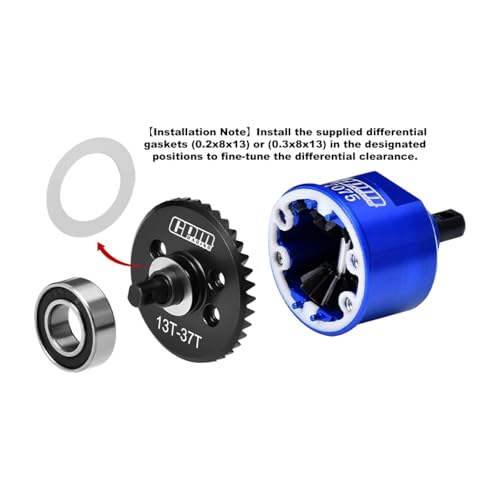 4140 Carbon Steel + 7075 Alloy Front & Centre & Rear Complete Differential for Traxxas 1:16 Mini Maxx 4WD 107154-1 / Mini XRT VXL-3S 108076-1 Monster Truck Upgrades - Orange