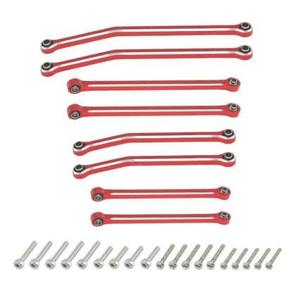 Hobby Details Aluminum Rear Axle Gear Box Skid Link Wheel Upgrade Set for 1/30 Axial SCX30 Jeep Wrangler RC Cars, Red (14 in One Set) - color: 14 in One Set