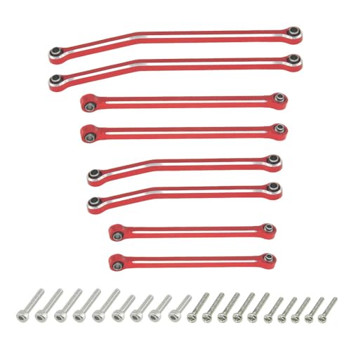 Hobby Details Aluminum Rear Axle Gear Box Skid Link Wheel Upgrade Set for 1/30 Axial SCX30 Jeep Wrangler RC Cars, Red (Skid Link Rods) - color: Skid Link Rods