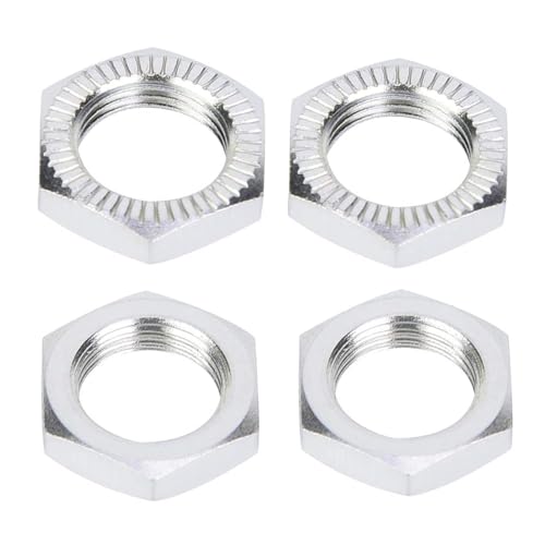 Aluminum 17mm Wheel Nut Thread 1.0mm for 1/7 1/8 RC Model Car ARRMA 6s HSP Redcat Himoto Monster Trucks Off Road Buggy Upgraded Parts 16 pcs/Set (Silver) - color: silver