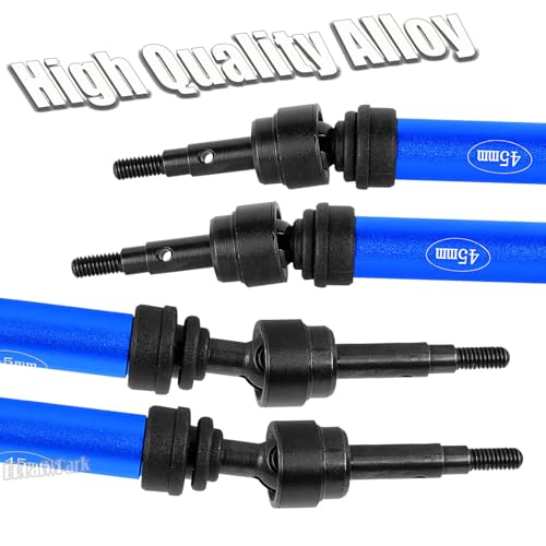 Drive Shaft Axles Upgrades Part for 1/10 4WD Slash/Rustler/Stampede/Jat0 4X4(BL-2s)(VXL),F0rd F15O,RC Front & Rear Steel DriveShaft CVD w/Hex Hops Up,#9051#9052,Navy Blue - color: Navy Blue - (4pcs Driveshafts)