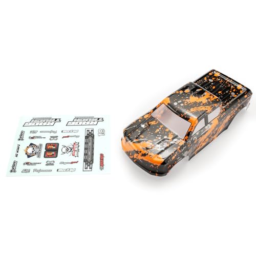 HAIBOXING 18859E RC Car Body Shell (Orange), 1/18 Scale Replacement Truck Body with Decal Sheet, Compatible with 2025 Version RC Trucks 18859E (P1865)