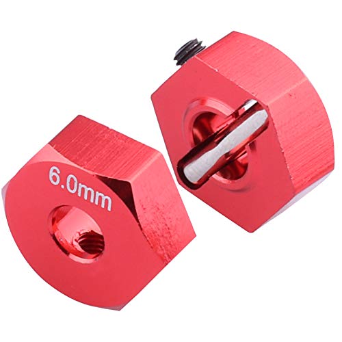 HobbyPark 14mm Aluminum Wheel Hex Parts for Arrma 1/10 Granite 4X4, Big Rock, Senton, Replacement of AR310871 (Red) - color: Red