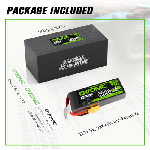 OVONIC 6S Lipo Battery 6000mAh 50C 22.2V with XT90 Plug Soft Case RC Battery Compatible for DJI Airplane RC Quadcopter Helicopter Car Truck Boat Hobby