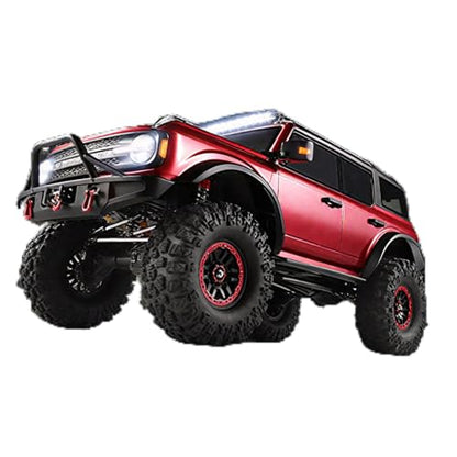 1/10 RC Crawler, 2.4G 4WD 11KMH High Speed Off-Road Car with Dual-Speed Modes, All-Terrain Car Rubber Tires, LED Lights(Metallic Red) - color: Metallic Red