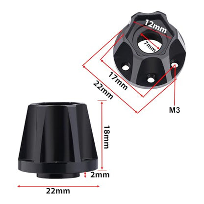 DJX 4pcs 12mm Hex Aluminum 1.9" or 2.2" Wheel Hub Extension Adapter for 1/10 RC Crawler Axial SCX10 TRX4 D90 (18mm Extension) - size: 18mm Extension Adapter