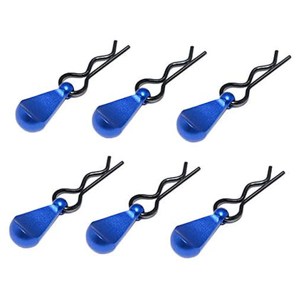Replacement Part For 1/8 1/10 RC Car/Truck/Buggy/Crawler Metal Body Clips With Pull Tabs - 6PC