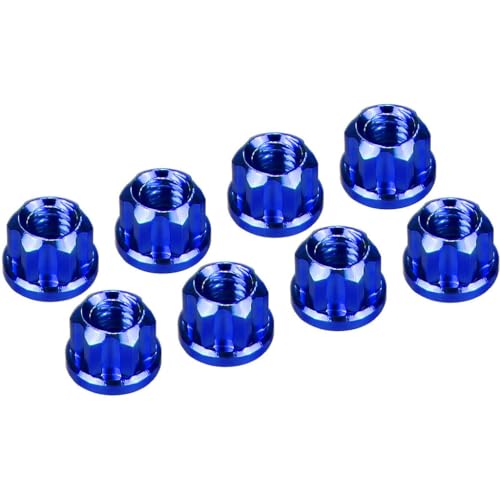 Hot Racing SXTY23N06 Blue Anodized Aluminum M2 Flanged Wheel Nuts SCX30 Micro Crawler Upgrade 8-Pack RC Accessories