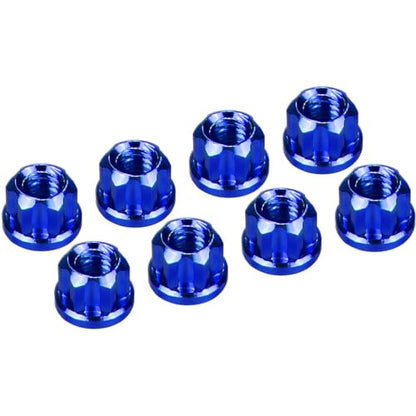 Hot Racing SXTY23N06 Blue Anodized Aluminum M2 Flanged Wheel Nuts SCX30 Micro Crawler Upgrade 8-Pack RC Accessories