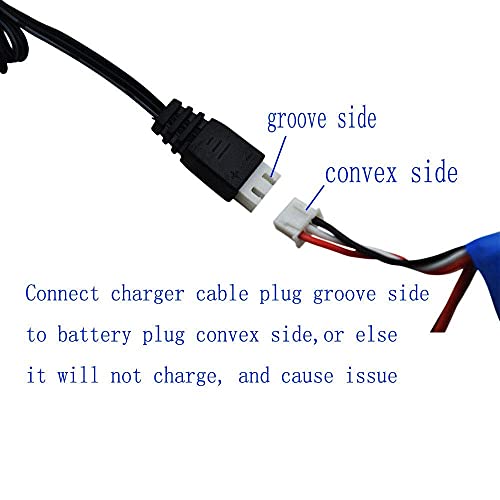 Blomiky 2 Pack H101 7.4V 2S 15C 1500mAh Battery with SM-2P Plug Suitable for H105 H103 H101 Remote Control RC Boat / H101 Battery