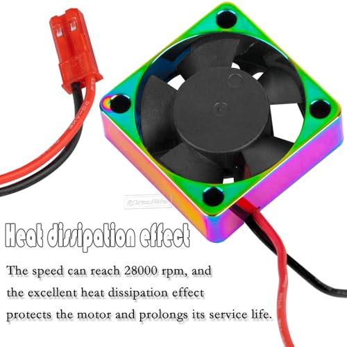 RC Aluminium 30 * 30MM 28000 RPM Motor Cooling Fan 4.8-8.4V Brushless Motor Heatsink Upgrades Part for 1/8 1/10 RC Car for 540 550 F540 3650 3660 Motor,2PCS