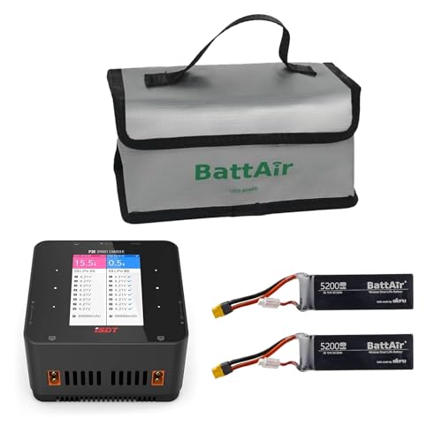 ISDT P30 Bundle: P30 DC 1000W 30A Dual Channel Lipo Battery Charger & 3S 5200mAh 50C XT60 Smart Battery (2PCS)
