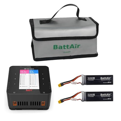 ISDT P30 Bundle: P30 DC 1000W 30A Dual Channel Lipo Battery Charger & 3S 5200mAh 50C XT60 Smart Battery (2PCS)