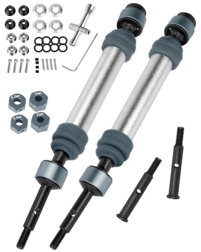 RC Driveshafts Axle Upgrades Part for 1/10 Slash 2WD(VXL),Hard Steel Front & Rear CVD Drive Shafts,2pcs,Silver &Titanium - color: Titanium(2pcs)