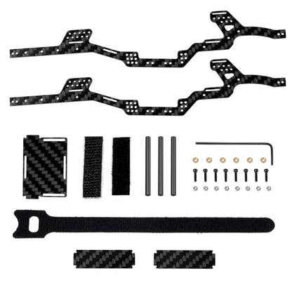 MOHERO LCG SCX24 Chassis Kit Carbon Fiber Frame Rails Set, 6° Angled Skid, for Axial 1/24 C10 JLU Bronco Deadbolt RC Crawler Car Upgrade Part