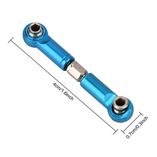 plplaaoo 6PCS Adjustable Front Rear Aluminium Alloy Servo Link Steering RC Truck Upgrade Parts Metal Steering Linkage Rods Set for RC Model Car Upgraded Parts (Blue), steering linkage rc car part