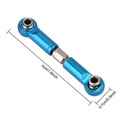 plplaaoo 6PCS Adjustable Front Rear Aluminium Alloy Servo Link Steering RC Truck Upgrade Parts Metal Steering Linkage Rods Set for RC Model Car Upgraded Parts (Blue), steering linkage rc car part