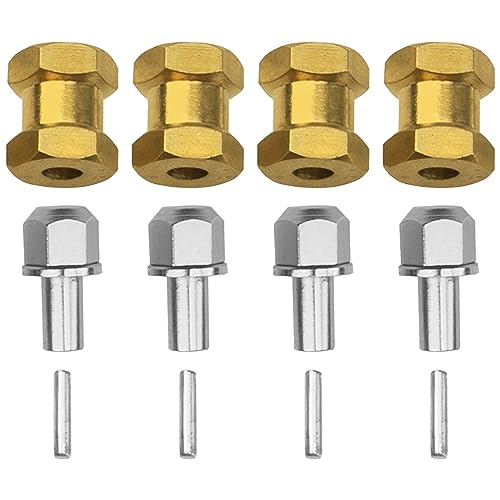 ShareGoo RC Hex Hub 12mm Brass Wheels Hex Drive Hub Extension Adapter Combiner Compatible with Axial SCX10 90046 90047 RC4WD D90 Wraith 1/10 RC Crawler Car (15mm Length)
