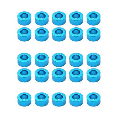 M3 3mm Aluminum Washer Set for Tamiya RC Car TT02 TT01 XV01 XV02 | 53539;Aluminum Spacer Set ; Upgraded Parts ;25-Pack;Blue
