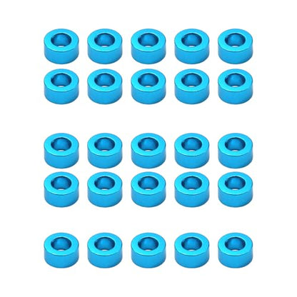 M3 3mm Aluminum Washer Set for Tamiya RC Car TT02 TT01 XV01 XV02 | 53539;Aluminum Spacer Set ; Upgraded Parts ;25-Pack;Blue