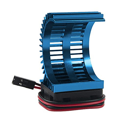 RC Motor Heatsink 540 545 550 Brushless Brushed Electric Engine Heat Sink with 5-6V Cooling Fan Compatible with Traxxas HSP HPI Wltoys Himoto Axial Tamiya 1/10 RC Crawler Truck Car (Blue) - color: Blue