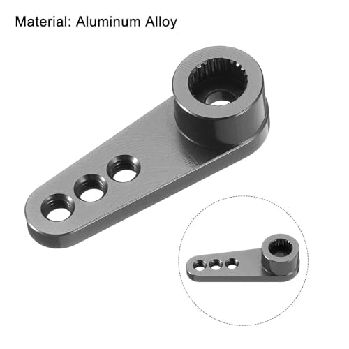 MECCANIXITY Metal 25T 25 Teeth Steering Servo Single Arm Horn Titanium for DIY RC Car/Boat/Airplane Boat Accessories - color: Titanium