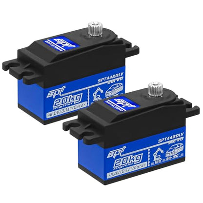 2PCS 20kg Low Profile Servo RC Digital Servo High Torque Full Metal Gear & Steering Arm for 1/10 RC Car - size: 20KG Low Profile Servo-2PCS