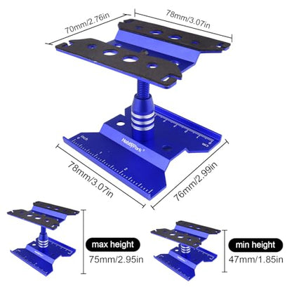 HobbyPark Mini RC Car Work Stand Aluminum for 1/24 1/18 Scale RC Crawler Axial SCX24 Traxxas TRX4M FCX24 FCX18 Workstation 360 Degree Rotation Lift Lower (Blue) - color: Blue