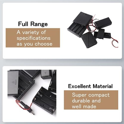 10Pcs AAA Battery Holder 2 Cell with Wire Leads, 2 AAA Battery Shell 2x1.5V 3V for Technology Production Toy Models Accessory DIY - color: 2AAA open