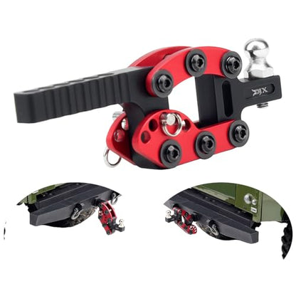 DJX 1/10 RC Trailer Hitch Adjustable Tow Hook Hitch Receiver for Axial 90046 SCX10 TRX4 Redcat Gen7 Gen8 Etc 1/10 RC Crawler Car Upgrade Accessories (Red) - color: Red