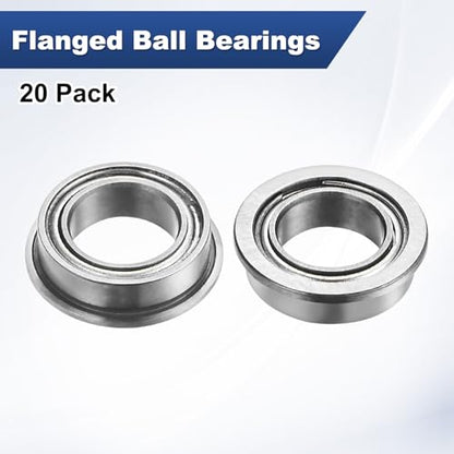 M METERXITY 20-Pack MF85ZZ Flanged Ball Bearing, 5mm x 8mm x 2.5mm Double Metal Shielded Z1 Chrome (GCr15) Steel Flange Rip Bearings for Wheelbarrow/Printer/Fax Machines/Power Tools - size: 5mm x 8mm x 2.5mm