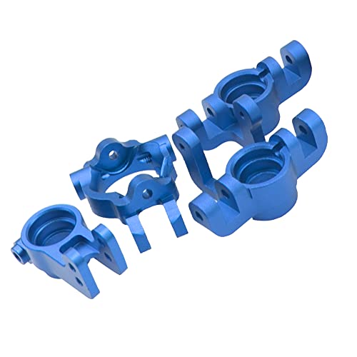 ShareGoo Metal Front Steering Knuckles & Base C-Hubs Caster Blocks & Rear Stub Axle Carriers Compatible with 1/10 Losi Tenacity TT Pro 4WD SCT DB Pro Lasernut U4 RC Truck (Blue)