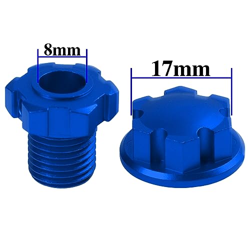 Aluminum 17mm Splined Wheel Hubs Adapter & Nuts #8654 Compatible with Traxxas 1/10 E-Revo 2.0 Maxx & 1/8 Sledge RC Car (Blue) - color: Blue