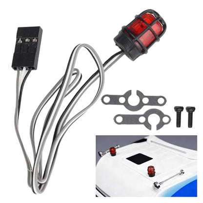 HobbyPark RC LED Flash Lights Alarm Lamp Flashing Rotating Beacon Light DC 5–6V Compatible with 1/10 TRX4 SCX10 RC Crawler Car 1/14 Tamiya Tractor RC Truck (1 Red Light) - color: 1 Red Light
