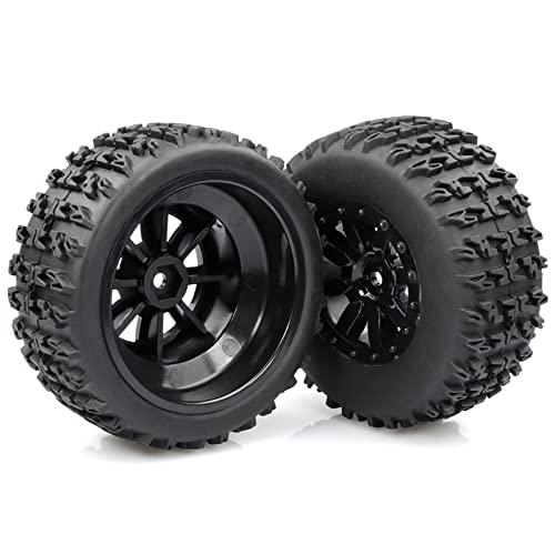 Aimrock 4-Pack 1/10 Pre-Glued 12mm Hex 3.2" Short Course SC Trucks Wheels and Tires Combo for Losi Tenacity Slash Blackout Off-Road Car
