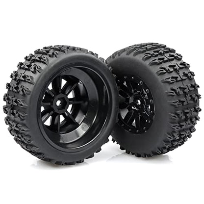 Aimrock 4-Pack 1/10 Pre-Glued 12mm Hex 3.2" Short Course SC Trucks Wheels and Tires Combo for Losi Tenacity Slash Blackout Off-Road Car