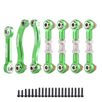 Hobbypark Metal Turnbuckle Aluminum Camber Links Toe Links with Rod Ends Steering Linkage Set for Traxxas 1/18 LaTrax Teton Upgrades Desert Prerunner, Replace 7636 (Green) - color: Green