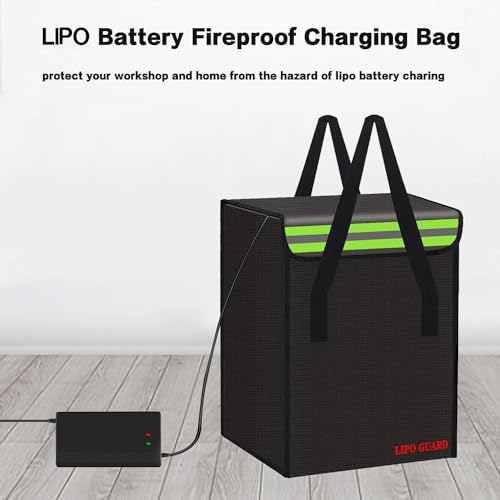 9.8"x7.9"x15.8" Ebike Battery Safe Bag Fireproof Charging Lipo Bag Large Capatity for Lipo Battery Pack Storage Charging Transport, Home Office Travel Fireproof Safe Storage Pouch - size: 250*200*400mm