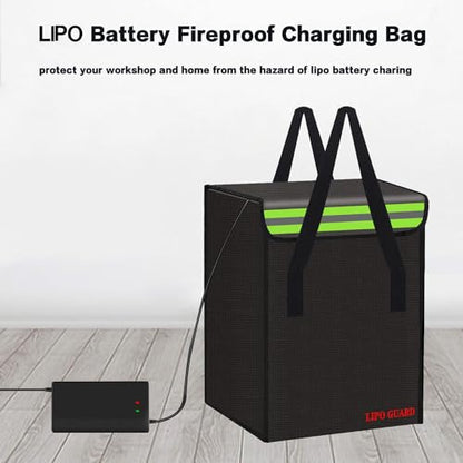 9.8"x7.9"x15.8" Ebike Battery Safe Bag Fireproof Charging Lipo Bag Large Capatity for Lipo Battery Pack Storage Charging Transport, Home Office Travel Fireproof Safe Storage Pouch - size: 250*200*400mm