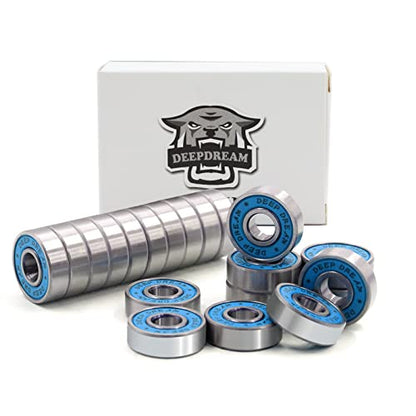 Premium 20Pcs 608rs Bearings Skateboard Bearings Chrome Steel Bearing Longboard Bearings (8x22x7mm) Double Rubber Sealed Deep Groove Bearing - size: 608-2rs-blue